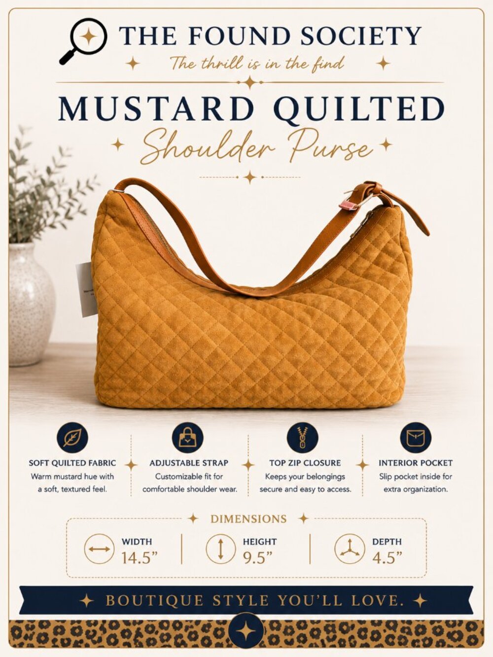 Shiraleah Mustard Quilted Shoulder Bag | NWOT